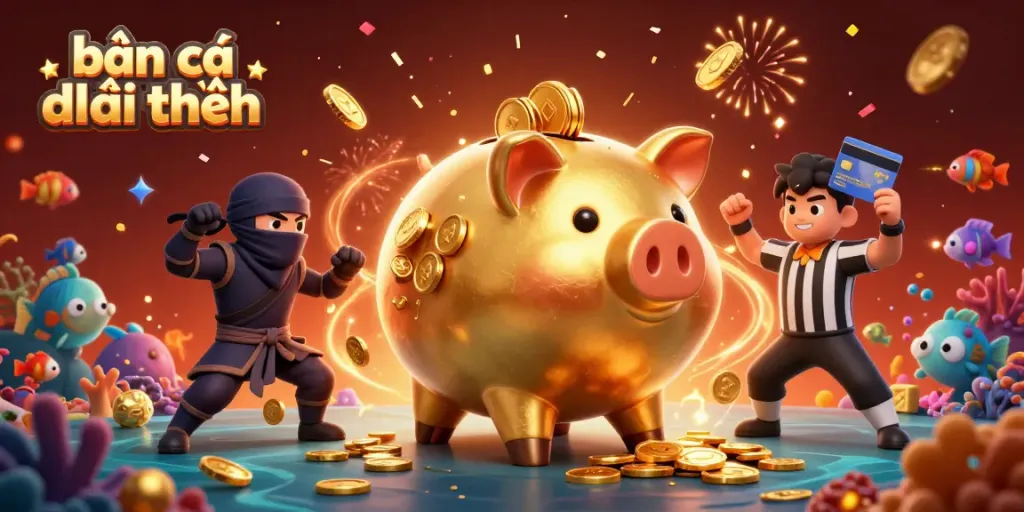 Engage in bắn cá đổi thưởng gameplay surrounded by vibrant underwater scenes and dynamic characters.