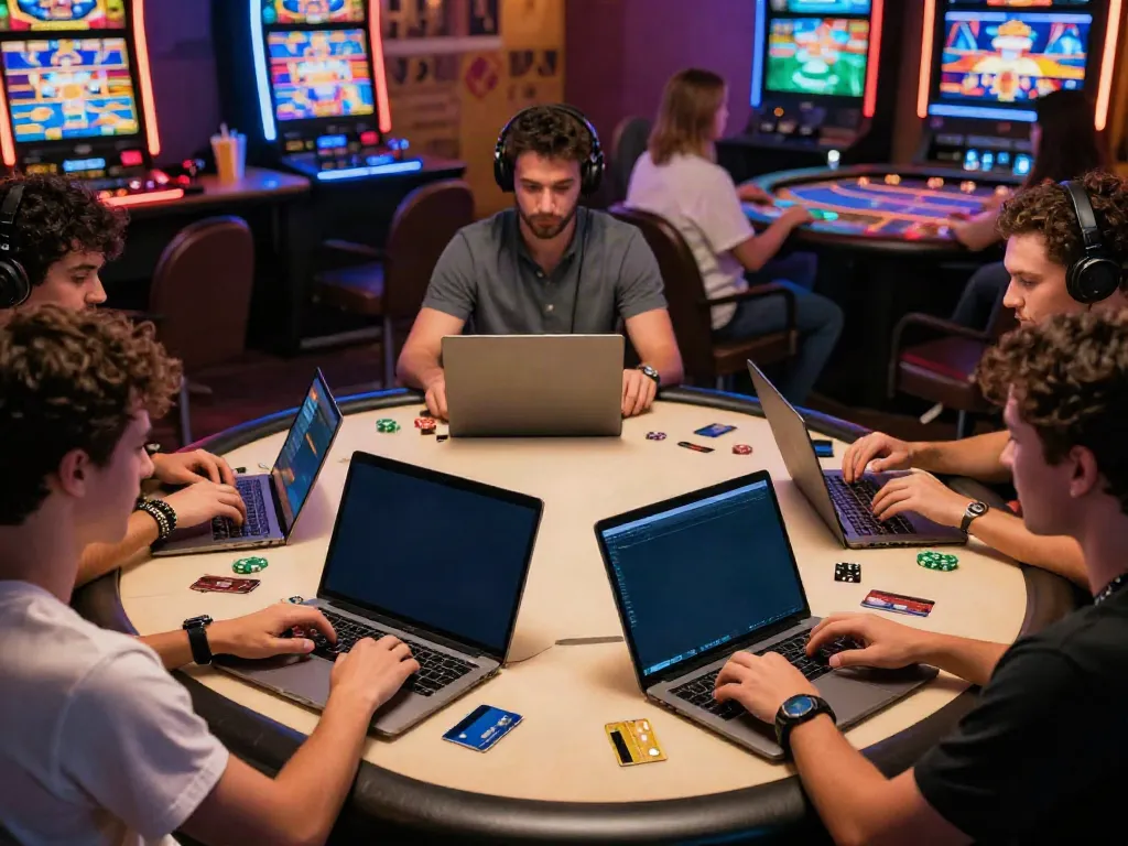 Players enjoying interactive games at casinos that accept credit cards in a vibrant online setting