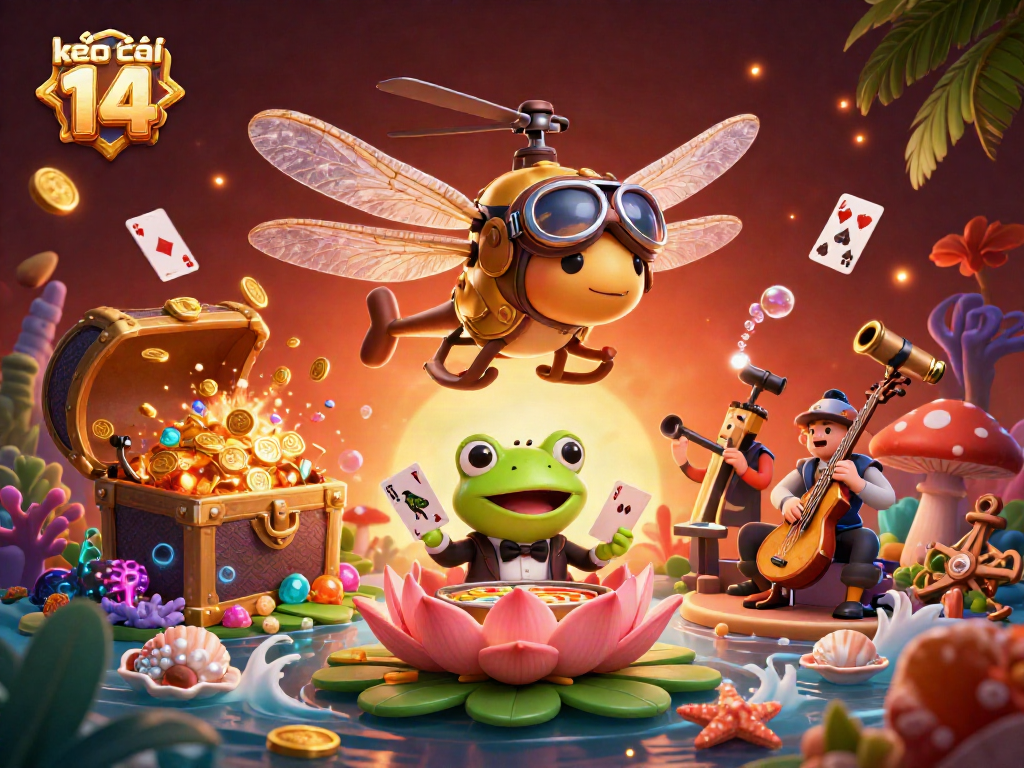 Experience exciting gaming at kèo nhà cái 14, showcasing a vibrant casino scene with dynamic characters and colorful elements.