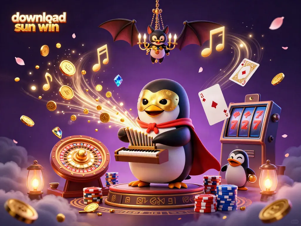Experience the thrill of download sun win with a vibrant 3D casino scene filled with exciting game elements.