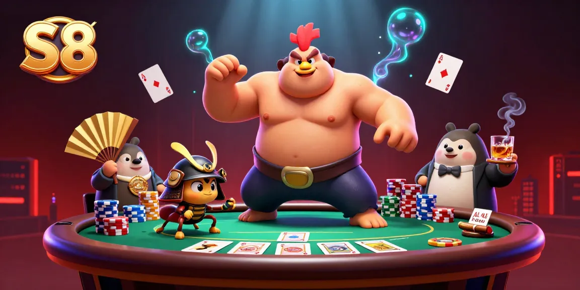 Join the excitement with S8 as a powerful sumo wrestler commands the poker scene!