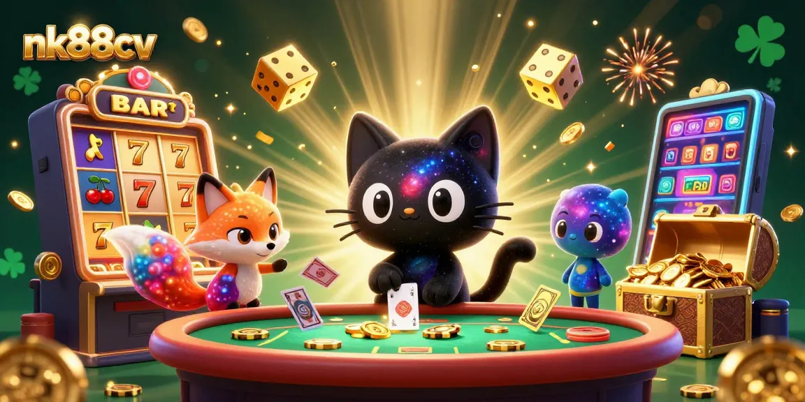 Experience exciting gameplay at nk88cv with colorful casino characters and jackpots exploding.
