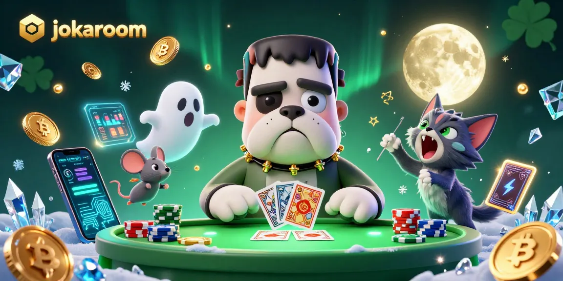 Engage in thrilling gaming action with jokaroom's vibrant casino adventure featuring dynamic characters and crypto elements.