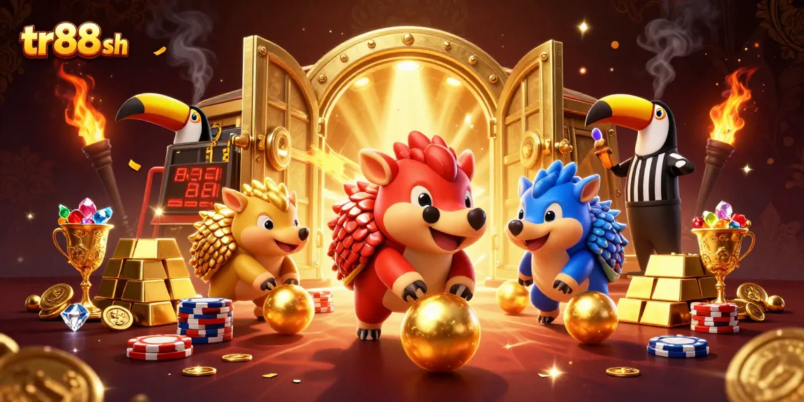 Experience thrilling gameplay at tr88 sh with competitive pangolins in a vibrant casino scene.