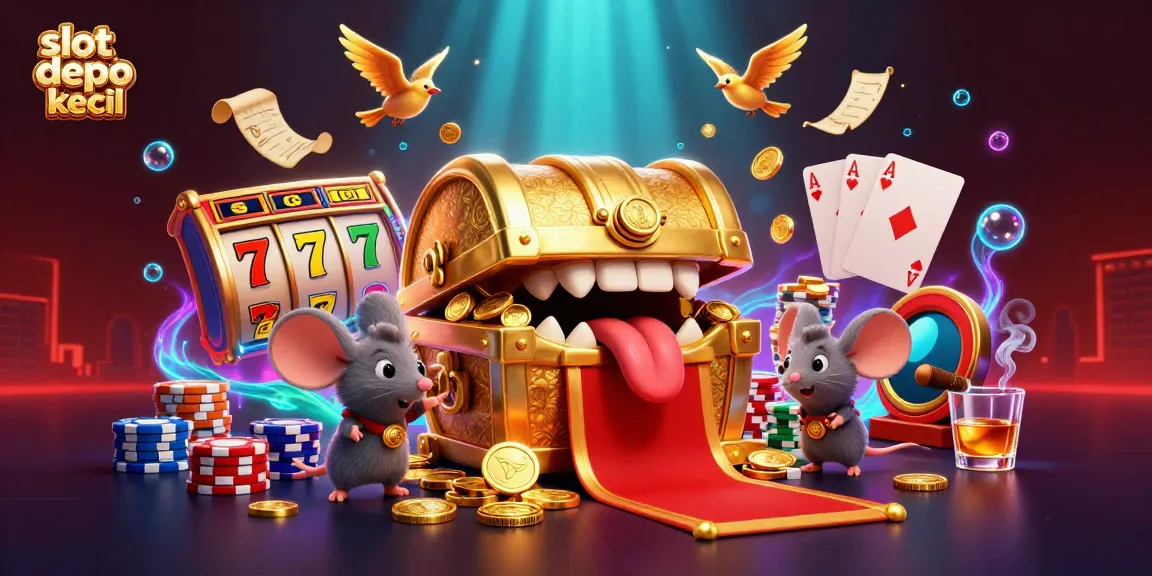 Spin the slot depo kecil with treasure chest mice and vibrant casino elements.
