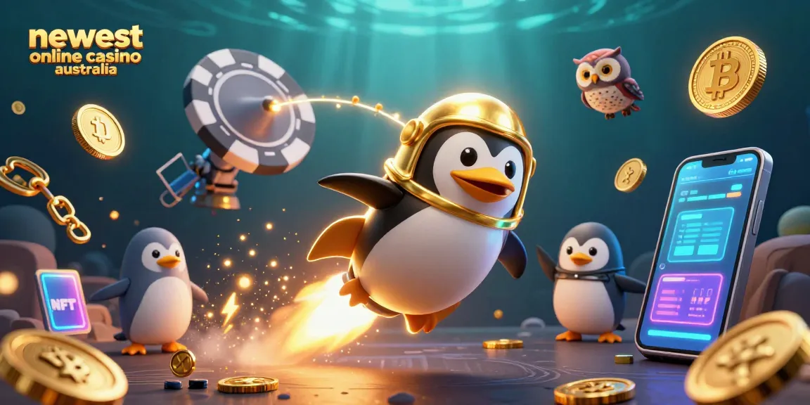 Play at the newest online casino Australia with the golden penguin blasting through space!